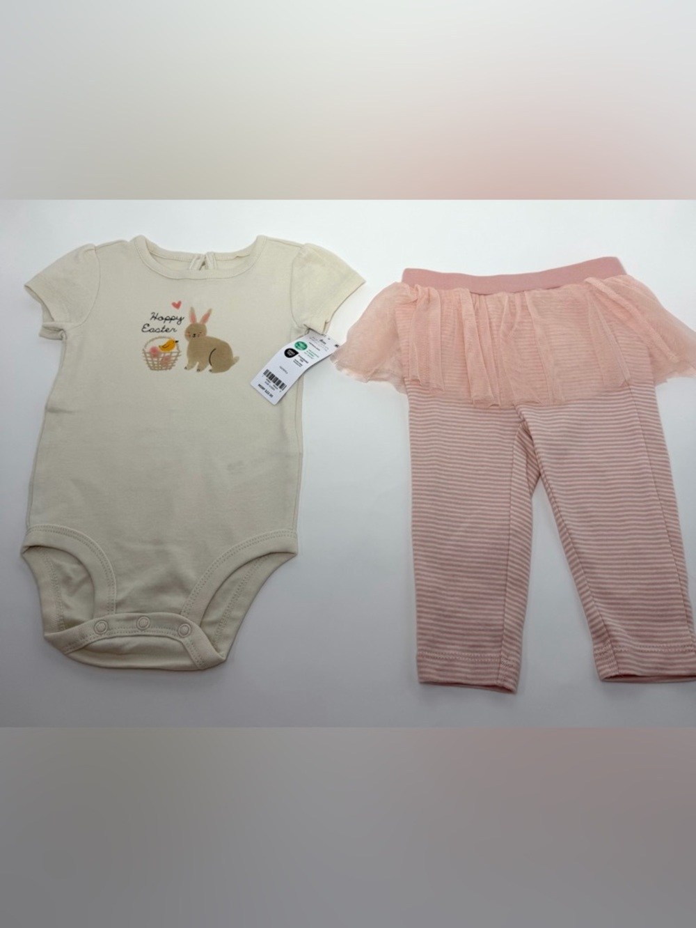 NWT Baby Girl Carter’s Easter 2-Piece Set 6M, Short Sleeve Bodysuit & Tutu Pants